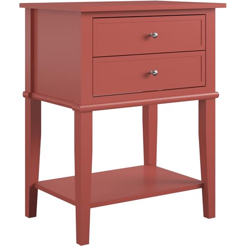 Franklin Accent Table with 2 Drawers Terracotta, 40x56x72cm (DxWxH)