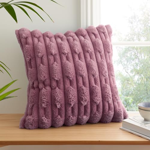 Bianca So Soft Carved Faux Fur 50x50cm Cushion Pink