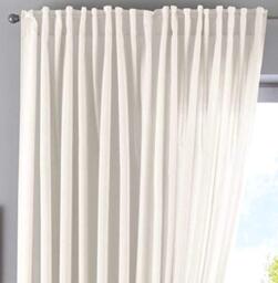 Gardinenbox Cationic Jena 2019037 Concealed Loops 250 x 300 cm Cream Opaque Linen Look Mottled Curtain with Tiebacks