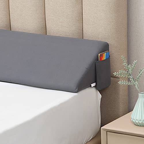 "Vekkia Twin Size???39""x10""x8""??? Bed Wedge Pillow/Headboard Pillow/Mattress Wedge???Gap Filler to Close The Gap (0-7'') Between Headboard and Mattress ???Gray???"