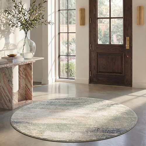 Safavieh Modern Rug for Living Room, Dining Room, Bedroom - Adirondack Collection, Short Pile, in Ivory and Sage, 183 x 183 cm