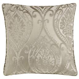 Curtina Luxury Damask Cushion – Cream Velvet – 43x43cm – Natural Ivory Floral Design – Soft Decorative Throw Pillow – Bedroom & Living Room – Filled Cushion with Cover Included