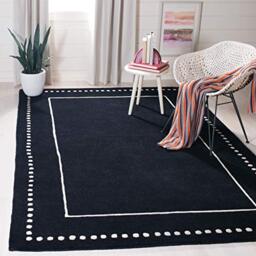 Safavieh Traditional Rug for Living Room, Dining Room, Bedroom - Bella Collection, Short Pile, in Black and Ivory, 152 X 152 cm