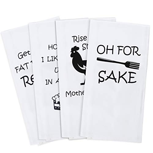 the Art of Gift Giving Kitchen Towels Housewarming Gifts Set- Funny Dish Towels Make White Hand Towels House Warming Birthday