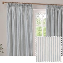 Yard Hebden Pencil Pleat Curtain Pair (Blue, 117 x 183 cm)