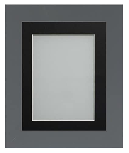 Frame Company Watson Grey Picture Photo Frame fitted with Perspex, 8x8 inch with Black Mount for image size 5x5 inch