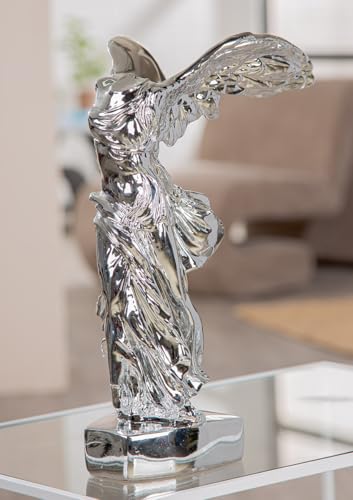 GILDE Silver Metallic Resin Angel Figurine 33cm High 16cm Wide 20cm Deep