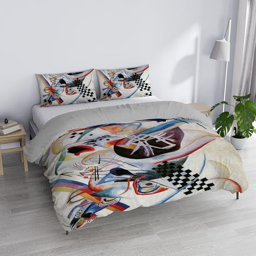 SD62 Double Duvet Cover Set, 100% Cotton, Made in Italy, 250 x 200 cm with Double Flap 50 cm + 2 Pillowcases 50 x 80 cm with Internal Flap, Digital Print