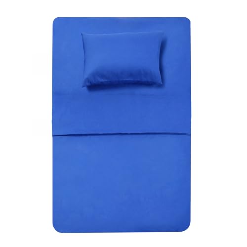 Best Season 400 Thread Count Cotton Single Bed Sheets Set (Royal Blue Color) 3 Piece - 100% Long Staple Cotton Sheets Set, Soft Cotton Bed Sheets Sets with Deep Pocket fit Up to 16 inch