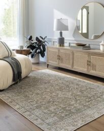 Livabliss x Becki Owens Darling Machine Washable Rug - Vintage Area Rugs Living Room, Large Rug 160x213 cm - Traditional Boho Style, Dining Room, Kitchen, Outdoor, Hallway - Brown, Grey