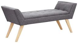 GFW Milan Upholstered Bench, Dark Grey Fabric Bench with Solid Wood Legs, Scandi Style Bedroom, Hallway and Window Seat