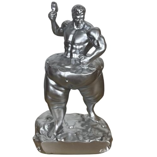 Zhe Jiu Self-Sculpture???Take a Hammer to Carve Yourself, Weight Loss Fitness Statue ???Decorate Your Home, Office, or Shelf,(Silver Self-Sculpture)