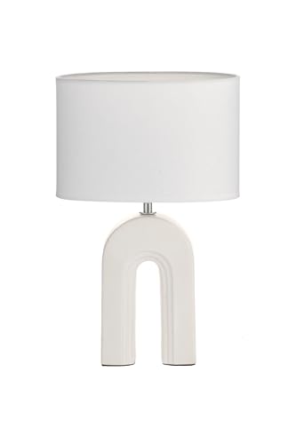 Paulmann Pauleen 48320 Table Light Glow of Purity, E14, max. 20W, White, Beige Fabric, Ceramic Bedside Light