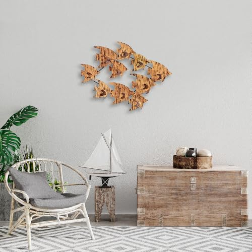 Hand-painted decorative metal wall accessory, 58 x 83 cm, 100% metal (1.5 mm), unique art piece for home decor, lightweight and easy to hang