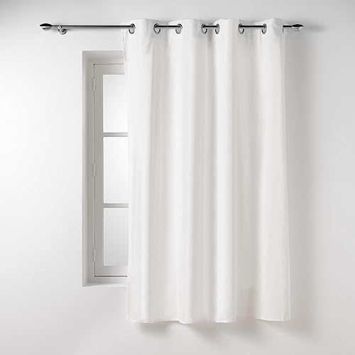 Douceur d'Intérieur Twily Eyelet Curtain 135 x 180 cm White Cotton Recycled Polyester