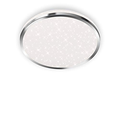 BRILONER Leuchten - LED Ceiling Light, Bathroom Light, Bathroom Light incl. Star Decorations, IP44, 12 watts, 1200 lumens, 4000 Kelvin, Chrome-White, 280 x 70 mm (D x H)
