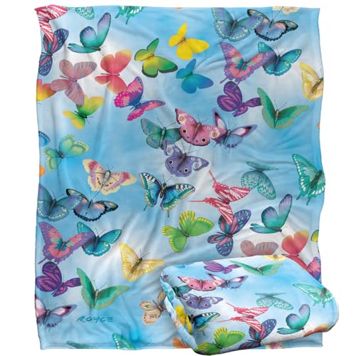 Jq Licensing - Royce Mcclure Butterfly Sky Pattern Silky Touch Super Soft Throw Blanket 152 X 127 Cm