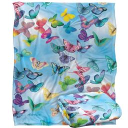 Jq Licensing - Royce Mcclure Butterfly Sky Pattern Silky Touch Super Soft Throw Blanket 152 X 127 Cm