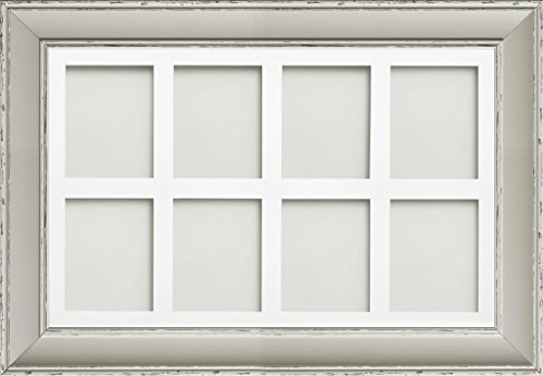 Frame Company Brooke Range 30 x 20 Inches Moonstone Grey Picture Photo Frame with White 8 Aperture Mount for Image Size 8 x 6 Inches, Portrait