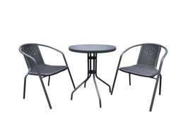 A ASPECT Eden 3 Pieces Rattan Bistro Set (Grey)