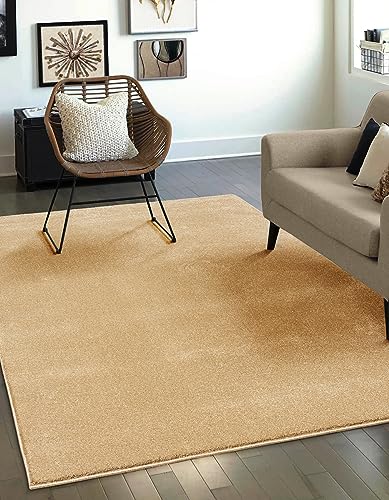 Mia's Teppiche Emely Modern Soft Short Pile (17 mm) Living Room Rug - Taupe - 80 x 150 cm