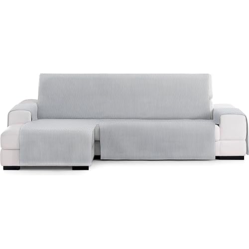 ECOMMERC3 - Chaise Longue Sofa Cover with Elastic Bands for Left/Right Chaise Lounge ??? Chaise Sofa Cover Ecru/Grey Adjustable and Versatile for Chaise Longue Sofas, Total Protection