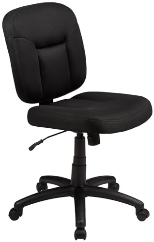 Amazon Basics Office Chair for Home Ergonomic Adjustable Height Fabric Black 65D x 61W x 87.5-98H cm
