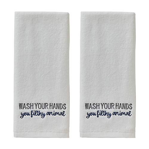 SKL Home Towel (2-Pack), Cotton, Wash Your Hands,16 x 25