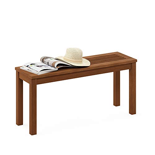 Furinno TIOMAN Outdoor Bench, Promo Backless Garden Bench, for Patio, Garden, Porch, 12 x 39 x 19, Natural