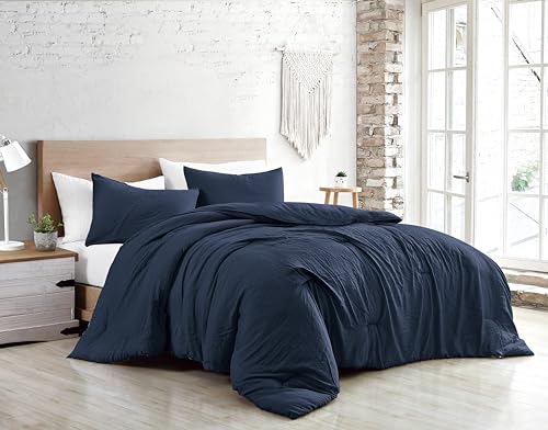 Jenny Sesal Bed Duvet Cover Set – Solid Colour – 100% Pure Cotton – Made in Italy Double – Single – Duvet Cover and Pillowcases Set (Blue, Queen Size)