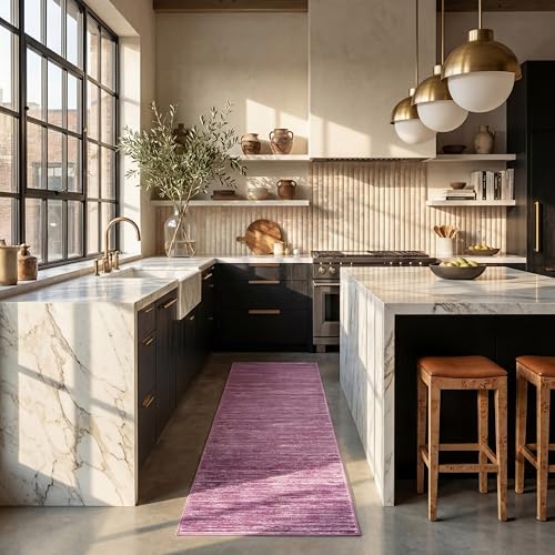 SAFAVIEH Modern Rug for Living Room, Dining Room, Bedroom - Vision Collection, Short Pile, in Pink, 91 X 152 cm