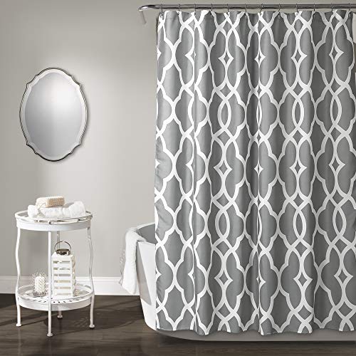 "Lush Decor, Gray Connor Geo Shower Curtain, 72"" x 72"""