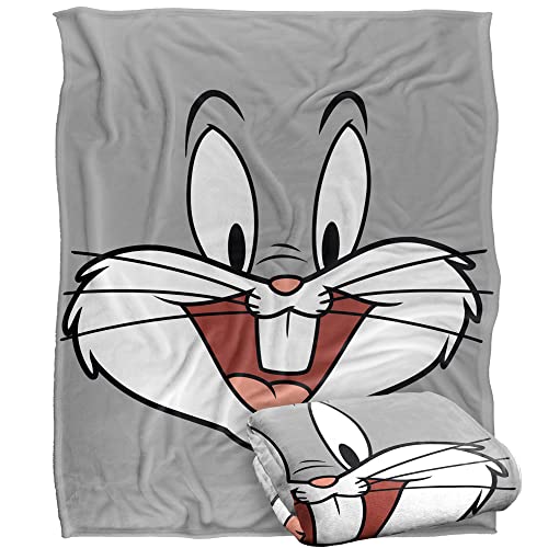 LOONEY TUNES Blanket, 152 x 127 cm, Bugs Bunny Face Silky Touch Super Soft Throw