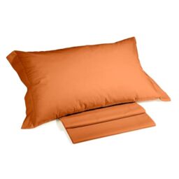 Caleffi Plain Cotton Bedding Set, Cotton, Orange, Square and Half, 51185