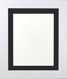 FRAMES BY POST London Picture Photo Frame, Plastic Glass, White with Black Mount, 36 x 24 Image Size 30 x 20 Inches