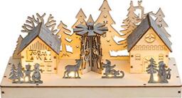 St Helens Home & Garden Battery Powered Wooden Light Up Festive Scene