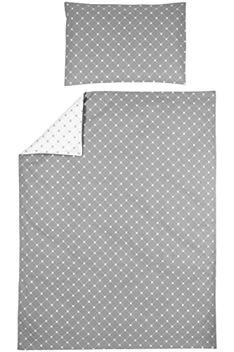Meyco X MrsKeizer Duvet Cover 100 x 135 cm, Cotton, Louis Grey-White
