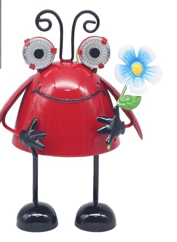 Lesser & Pavey Bright Eyes Ladybird Solar Led Outdoor Lights For Garden Decorations - Decorative & Durable Garden Leds For All Seasons - Waterproof Solar Lights For Pathways, Patios, Fences and Walls