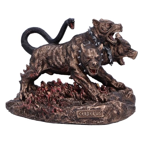 Nemesis Now Cerberus the Three Headed Hound of Hades Figurine - Resin, Bronze, Detailed Cerburus Ornament, Greek Mythology Figurine, Cast in the Finest Resin, Finished in Bronze
