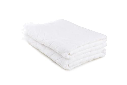 Foutastic Towel Set (2-Piece), 100% Cotton, 50 x 90 cm, 340 g/m², Machine Washable at 40°C, Soft White, Ideal for Home and Spa