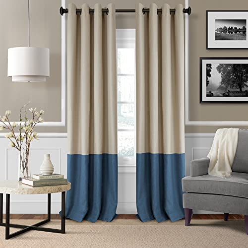 "Elrene Home Fashions 26865874730 Braiden Room Darkening Grommet Window Curtain Drape Panel, 52"" x 95"", Navy, 1"