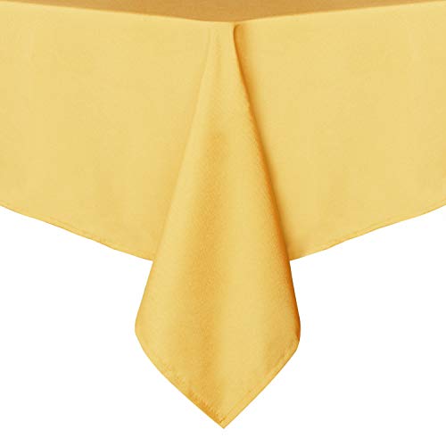 sancua Square Tablecloth - 60 x 60 Inch - Stain and Wrinkle Resistant Washable Polyester Table Cloth, Decorative Fabric Table Cover for Dining Tables, Buffet Parties and Camping, Yellow
