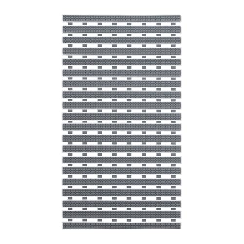 Relaxdays Non-Slip Shower & Bathtub Mat, Bathroom Accessories, HxW: 69 x 38 cm, Rubber with Suction Cups, Grey/White