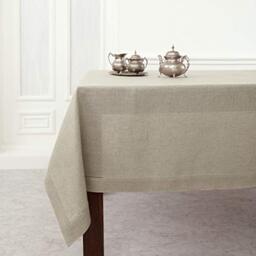 Solino Home 100% Linen Tablecloth Natural, Classic Hemstitch 60 x 108 in - Classic Hemstitch Table Cloth For Fall, Thanksgiving & Christmas Dining, Home Decor, Indoor & Outdoor Use, Parties, Gifting