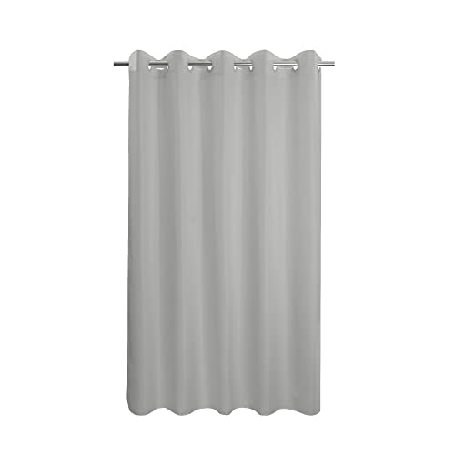 "River Dream No Hook Grey Shower Curtain or Liner 78"" Length - Soft Microfiber 78"" Long Fabric Shower Curtain Liner Set, Machine Washable & Water Repellent, Gray, 71x80"