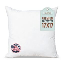 Pillowflex Polyester Filled Machine Washable 43cm x 43cm 17 X 17 - Inch Pillow Form Insert