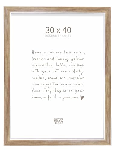 Deknudt Frames - classic photo frame for 30 x 40 cm photo - bronze colour with silver bevel - for photos, posters or posters - S244D3 - for hanging