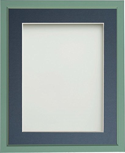Frame Company Drayton Range 8x6-inch Green Picture Photo Frame with Blue Mount For Image Size 6x4-inch