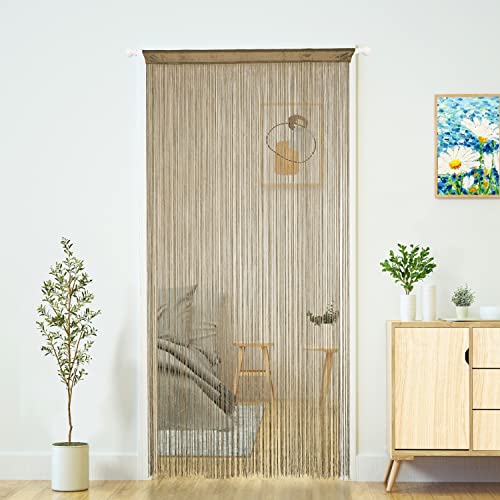 Doorways String Curtain Door Curtains,Bedroom Decor Kitchen Closet Living Room Laundry Fringe Hallway Tassel Screen Room Divider Boho Hippie Hanging for Wedding and Party(39??79in/100??200cm, Deep Ecru)