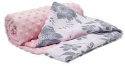 Medi Partners Baby Blanket Newborn Pram Soft 100% Cotton 75x100 Cot Toddler Comfort universal Cuddly Fluffy Crawling Plush bilateral Blankets (Berry with pink Plush)